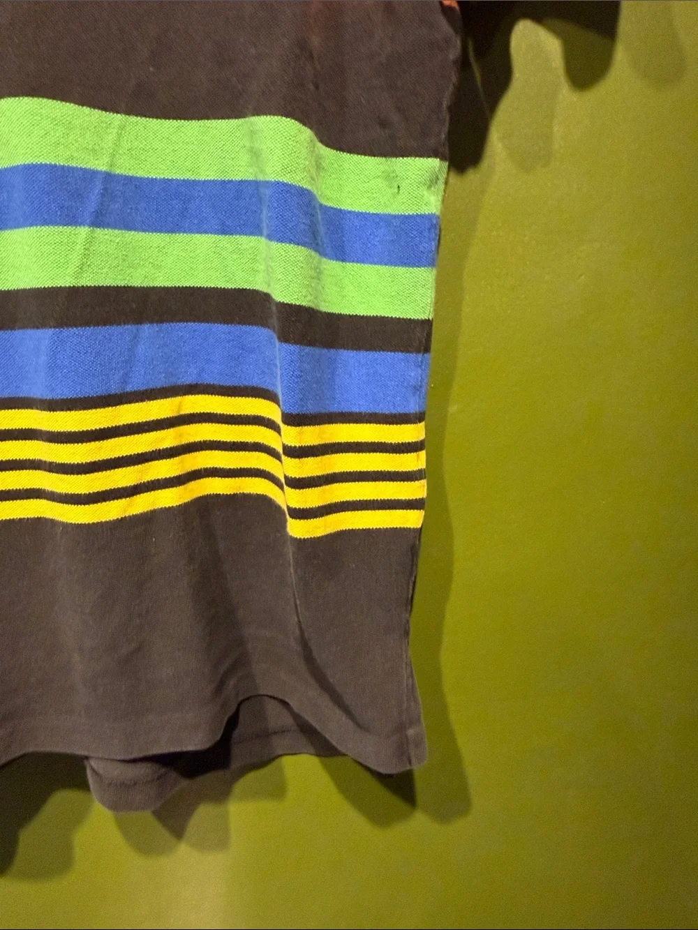 Vintage Polo by Ralph Lauren Black Multi-Stripe Rugby Polo Shirt